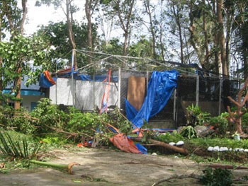 One of the facilities at the BNVTS destroyed by Typhoon Milenyo